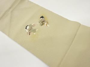 縮緬地金彩童子模様名古屋帯